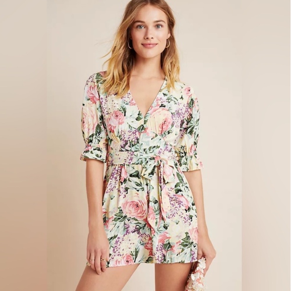 Anthropologie Faithfull The Brand Floral Romper Size 6 Medium